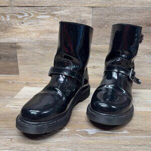Dr. Martens Blip Engineered Harness Black Patent Leather Boots Women's Size 10